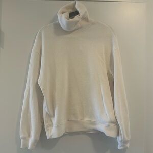 FOR DAYS White Oversized Waffle Turtleneck